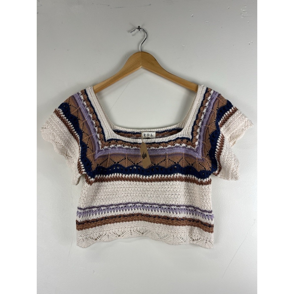 Pol Crochet Tank Top Sweater Size Small NWT